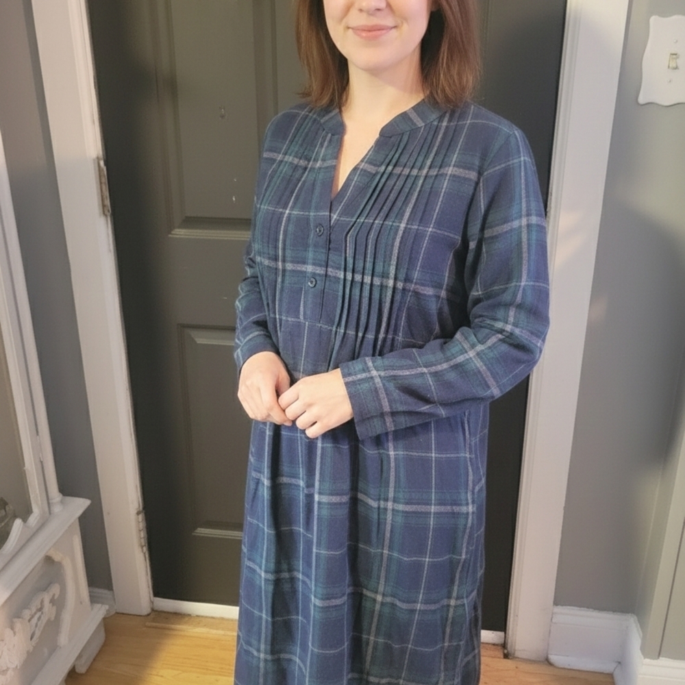Emery Rose Chic Plaid Long Sleeve Dress